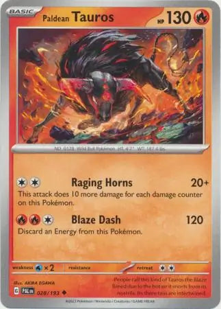 028/193 Paldean Tauros Paldea Evolved Pokémon Card