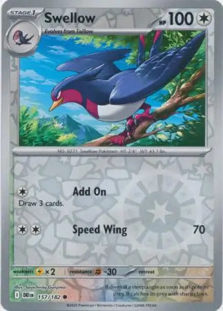 157/182 Swellow Reverse Holo Destined Rivals Pokémon Card