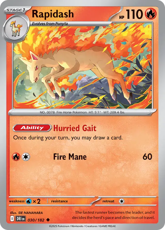 030/182 Rapidash Destined Rivals Pokémon Card