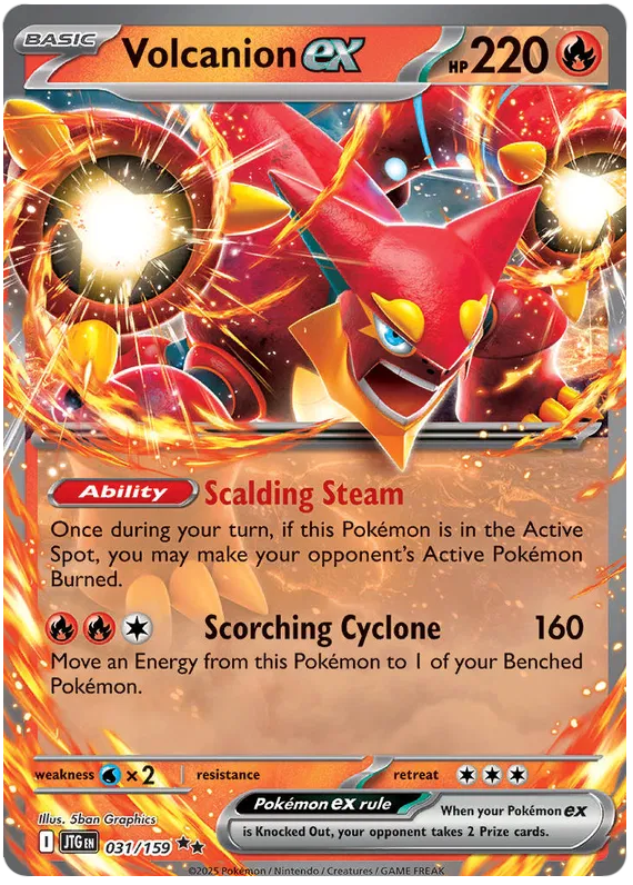 031/159 Volcanion ex Journey Together Pokémon Card