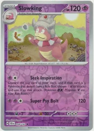 058/142 Slowking Reverse Holo Stellar Crown Pokémon Card