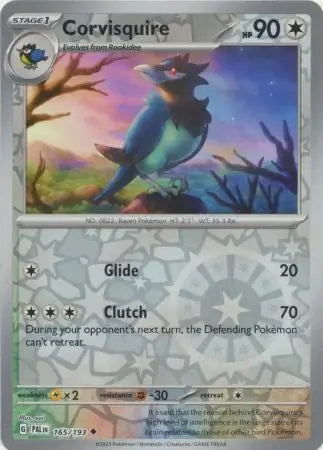 165/193 Corvisquire Reverse Holo Paldea Evolved Pokémon Card