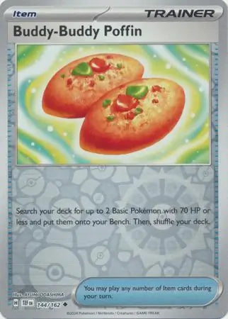 144/162 Buddy-Buddy Poffin Reverse Holo Temporal Forces Pokémon Card