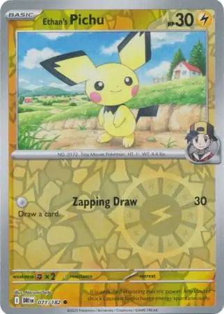 071/182 Ethan's Pichu Reverse Holo Destined Rivals Pokémon Card