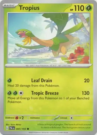 007/193 Tropius Paldea Evolved Pokémon Card