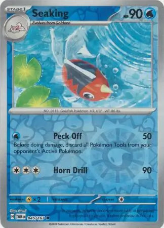 045/167 Seaking Reverse Holo Twilight Masquerade Pokémon Card