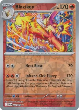 042/182 Blaziken Reverse Holo Destined Rivals Pokémon Card