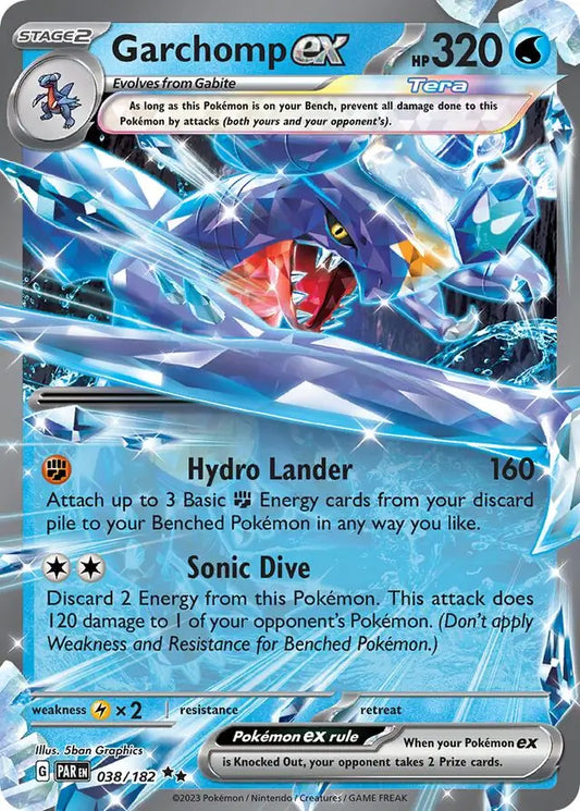 038/182 Garchomp ex Paradox Rift Pokémon Card