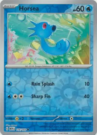 116/165 Horsea Reverse Holo 151 Pokémon Card
