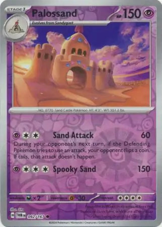 092/167 Palossand Reverse Holo Twilight Masquerade Pokémon Card
