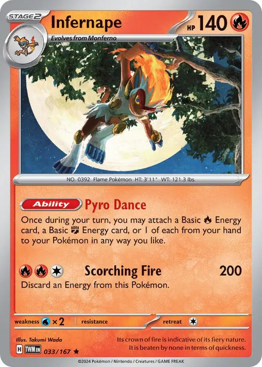 033/167 Infernape Twilight Masquerade Pokémon Card