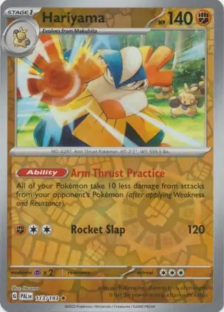 113/193 Hariyama Reverse Holo Paldea Evolved Pokémon Card