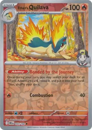 033/182 Ethan's Quilava Reverse Holo Destined Rivals Pokémon Card