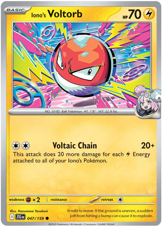 047/159 Iono's Voltorb Journey Together Pokémon Card