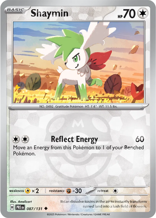 087/131 Shaymin Master Ball Holo Prismatic Evolutions Pokémon Card