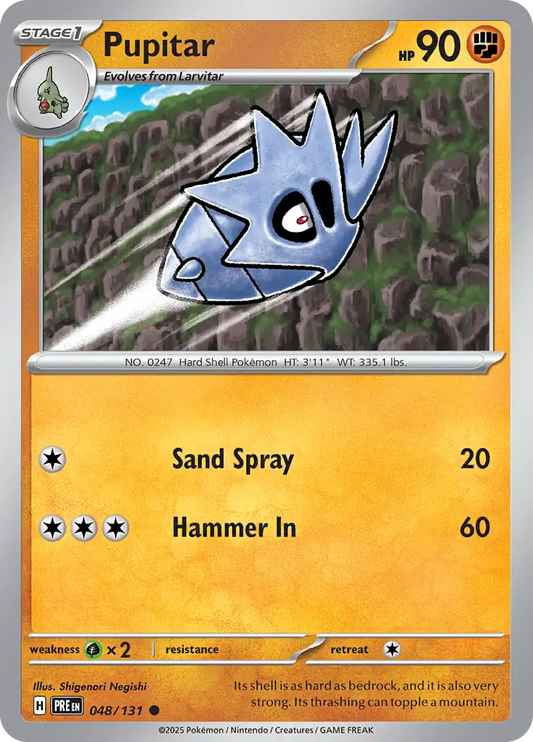 048/131 Pupitar Prismatic Evolutions Pokémon Card