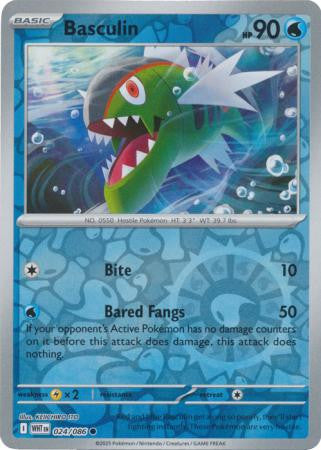 024/086 Basculin Reverse Holo White Flare Pokémon Card