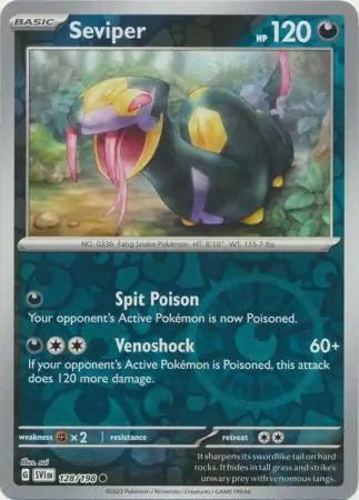 128/198 Seviper Reverse Holo Scarlet & Violet Base Set Pokémon Card