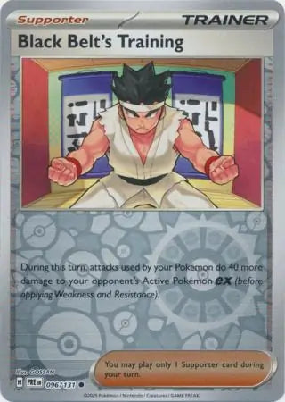 096/131 Black Belt's Training Reverse Holo Prismatic Evolutions Pokémon Card