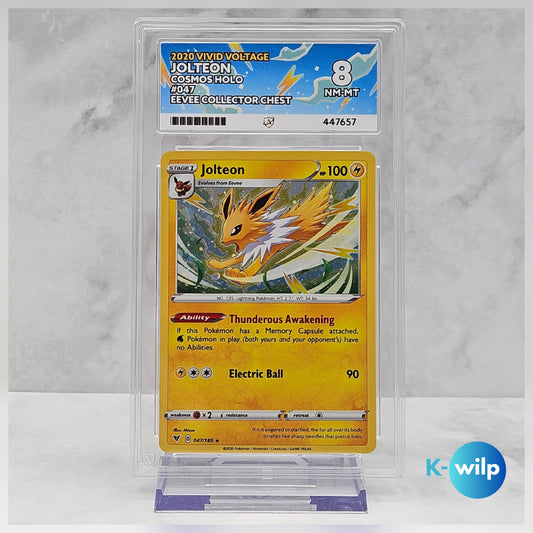 Jolton 047/185 English Vivid Voltage Cosmos Holo Pokémon Card ACE Graded 8