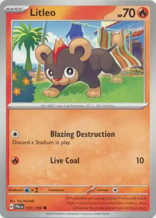 031/193 Litleo Paldea Evolved Pokémon Card