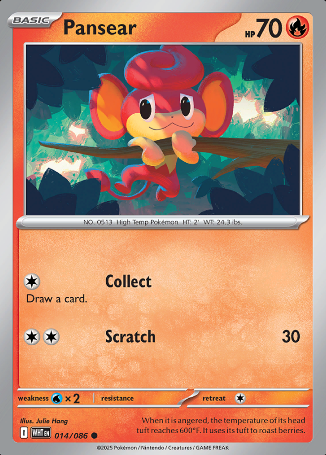 014/086 Pansear White Flare Pokémon Card