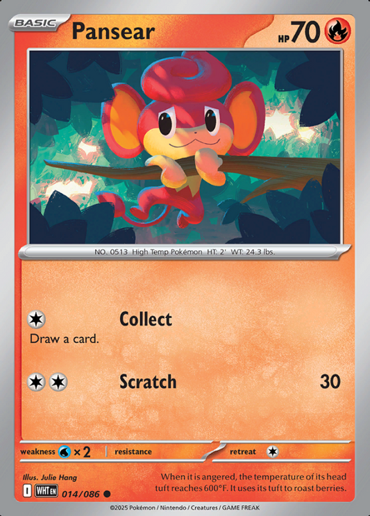 014/086 Pansear White Flare Pokémon Card