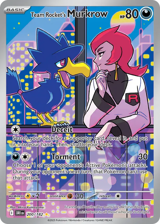 200/182 Team Rocket's Murkrow Destined Rivals Pokémon Card