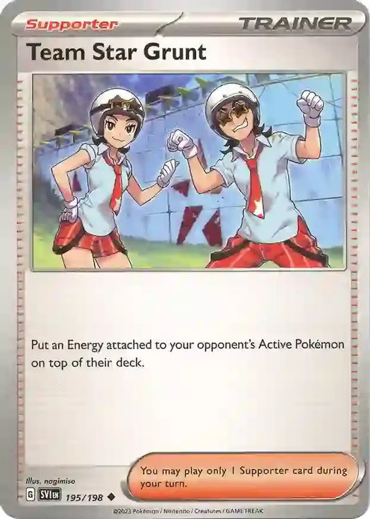 195/198 Team Star Grunt Scarlet & Violet Base Set Pokémon Card