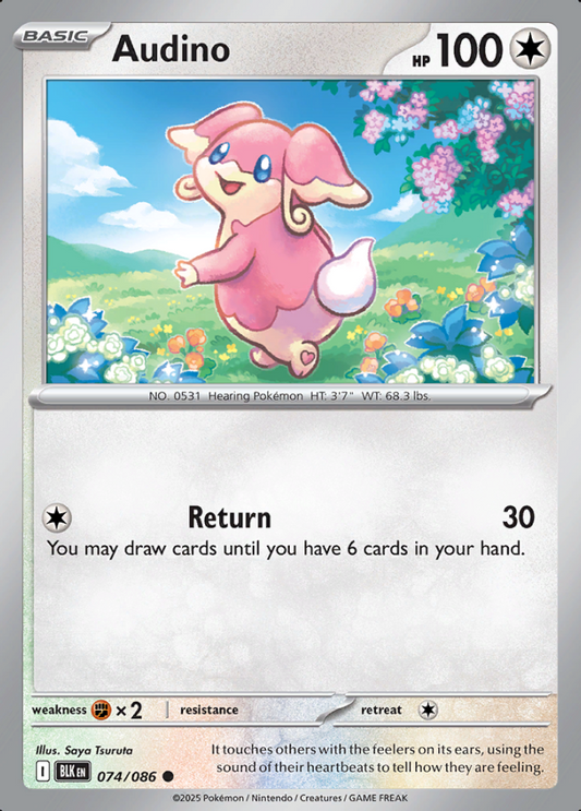 074/086 Audino Black Bolt Pokémon Card