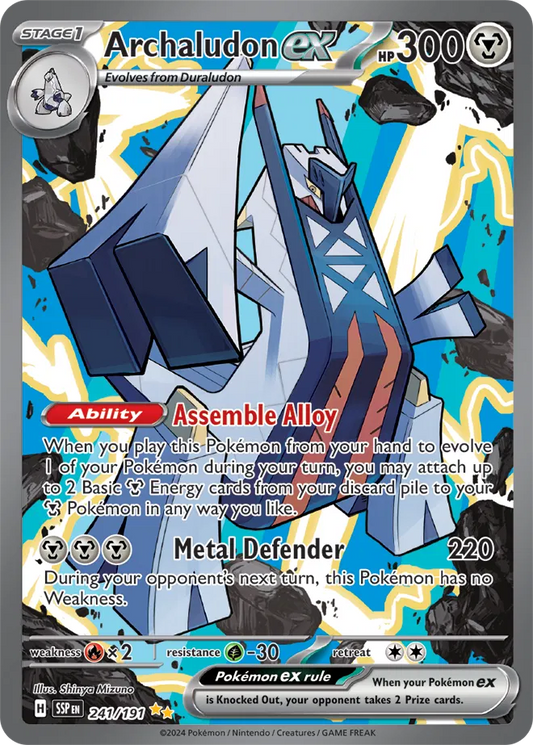241/191 Archaludon ex Surging Sparks Pokémon Card