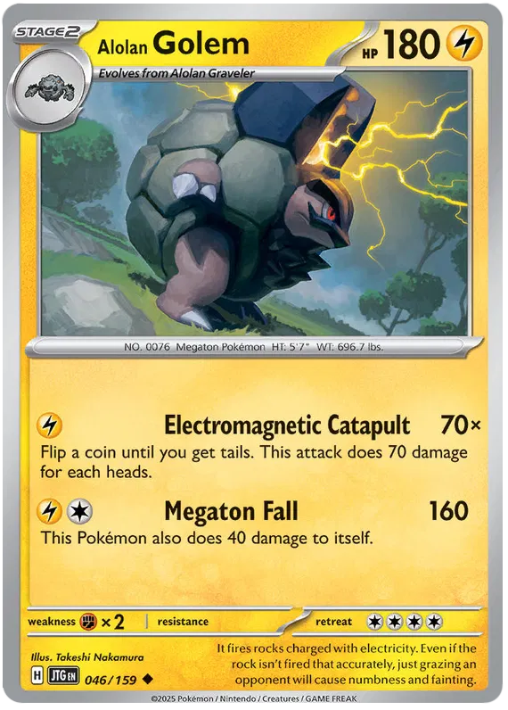 046/159 Alolan Golem Journey Together Pokémon Card