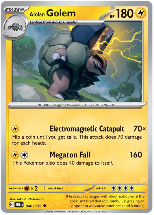 046/159 Alolan Golem Journey Together Pokémon Card
