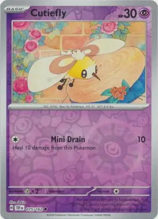 075/162 Cutiefly Reverse Holo Temporal Forces Pokémon Card