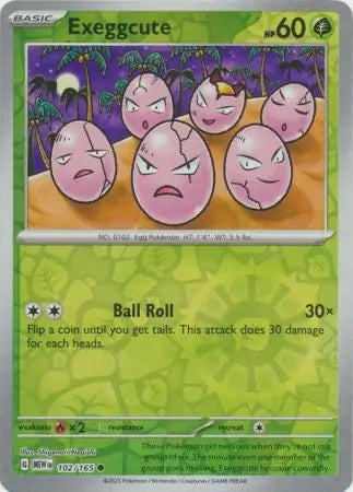 102/165 Exeggcute Reverse Holo 151 Pokémon Card