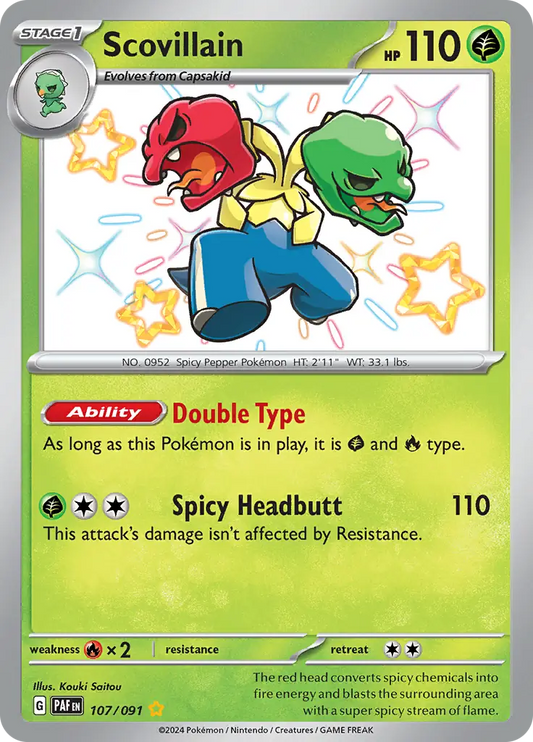 107/091 Scovillain Paldean Fates Pokémon Card
