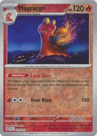 029/162 Magcargo Reverse Holo Temporal Forces Pokémon Card