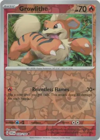 030/198 Growlithe Reverse Holo Scarlet & Violet Base Set Pokémon Card