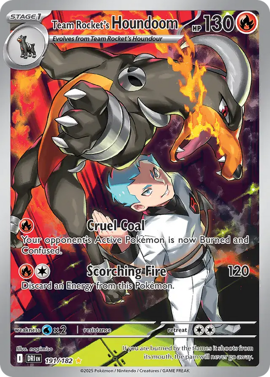 191/182 Team Rocket's Houndoom Destined Rivals Pokémon Card