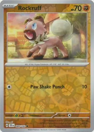 089/162 Rockruff Reverse Holo Temporal Forces Pokémon Card