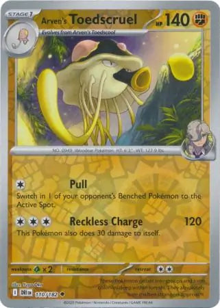 110/182 Arven's Toedscruel Reverse Holo Destined Rivals Pokémon Card