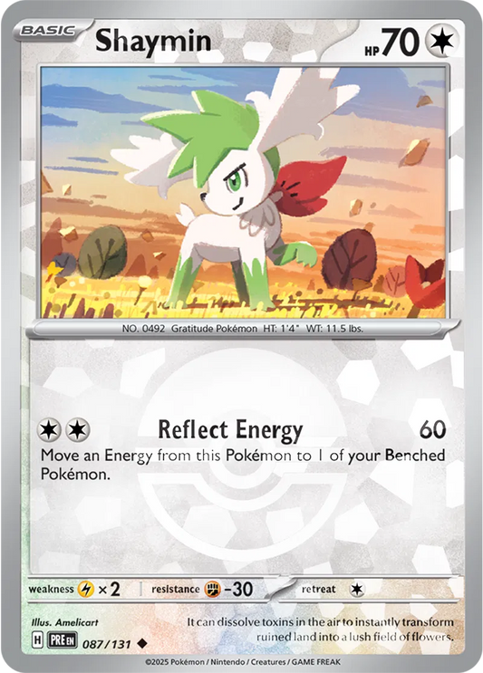087/131 Shaymin Poke Ball Holo Prismatic Evolutions Pokémon Card