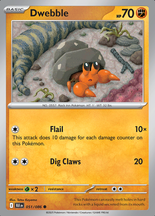 051/086 Dwebble Black Bolt Pokémon Card