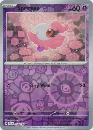 038/131 Spritzee Reverse Holo Prismatic Evolutions Pokémon Card
