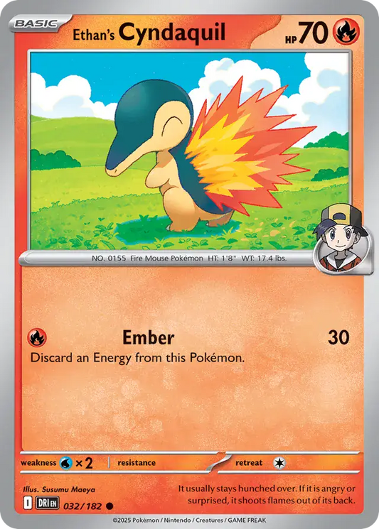 032/182 Ethan's Cyndaquil Destined Rivals Pokémon Card