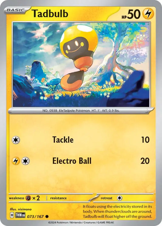 073/167 Tadbulb Twilight Masquerade Pokémon Card
