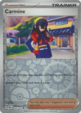 145/167 Carmine Reverse Holo Twilight Masquerade Pokémon Card