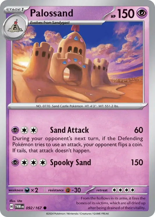 092/167 Palossand Twilight Masquerade Pokémon Card