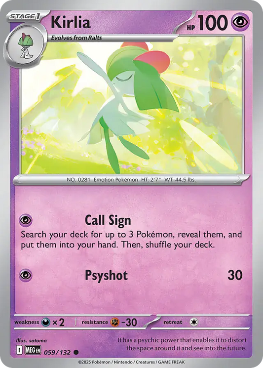 059/132 Kirlia Mega Evolution Pokémon Card