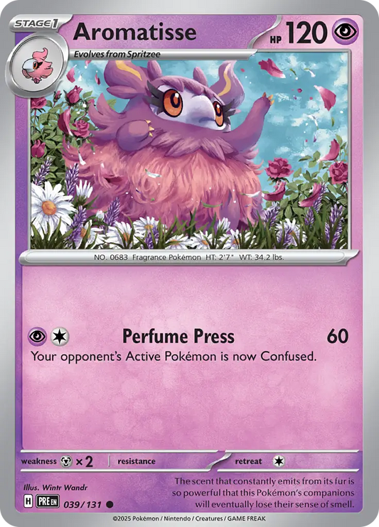 039/131 Aromatisse Prismatic Evolutions Pokémon Card